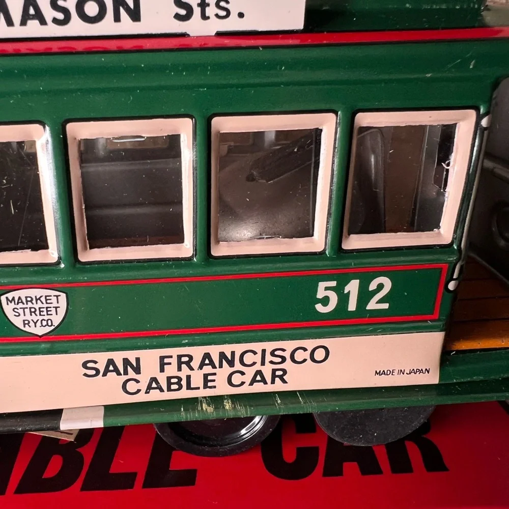 Classic San Francisco Cable Car Toy - Green and Red
